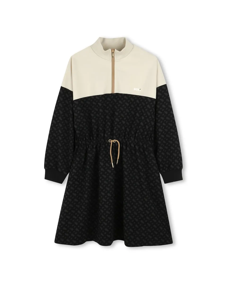 

Платье для девочки с длинными рукавами и регулируемой талией BOSS Kidswear, черный