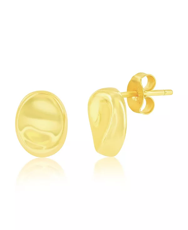 

Овальный полированный серебряный гвоздик Simona, gold