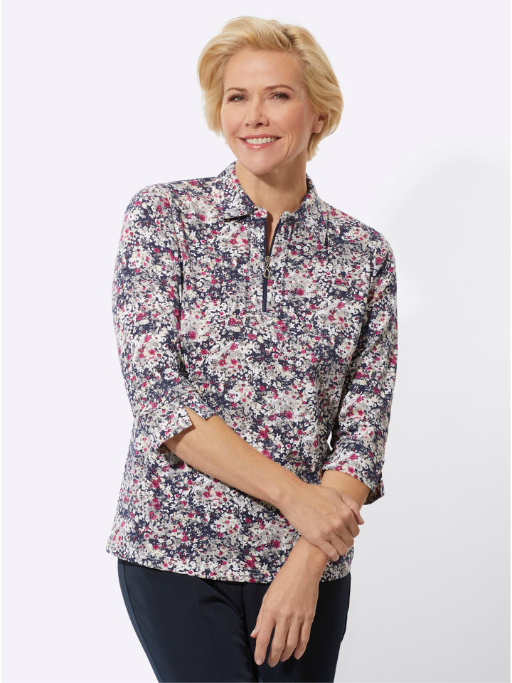 

Рубашка-поло темно-синего цвета с меланжевым принтом WITT WEIDEN