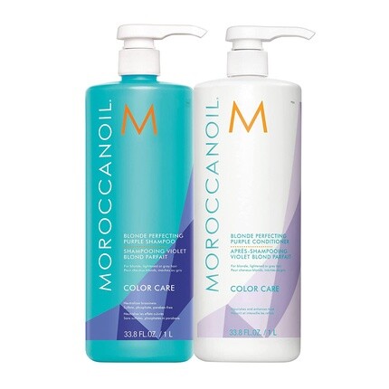 

Набор шампуня и кондиционера Blonde Perfecting Purple, 33,8 эт. Оз, Moroccanoil