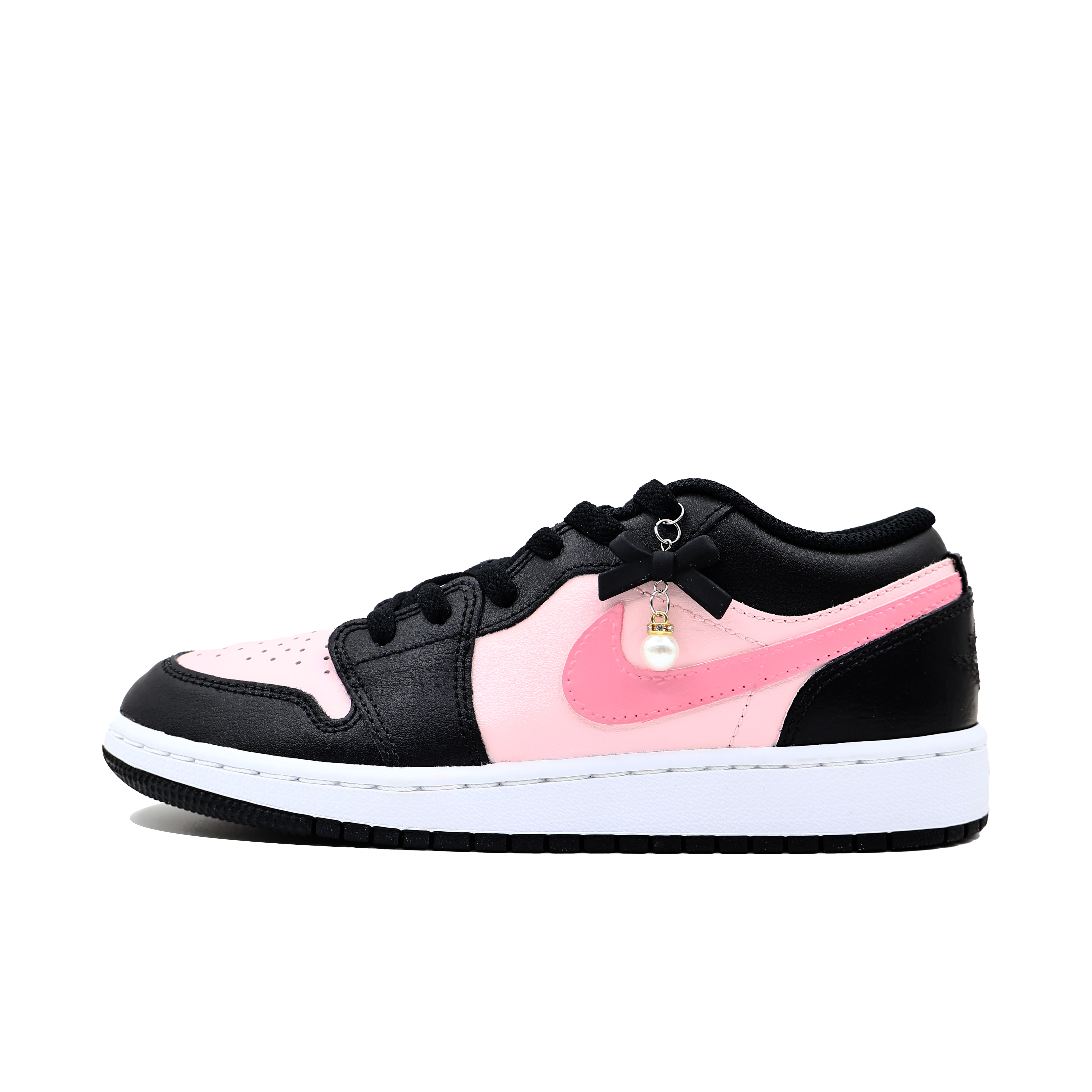 

Детские кроссовки для скейтбординга Air 1 LOW Low Top для подростков Jordan, черный/розовый