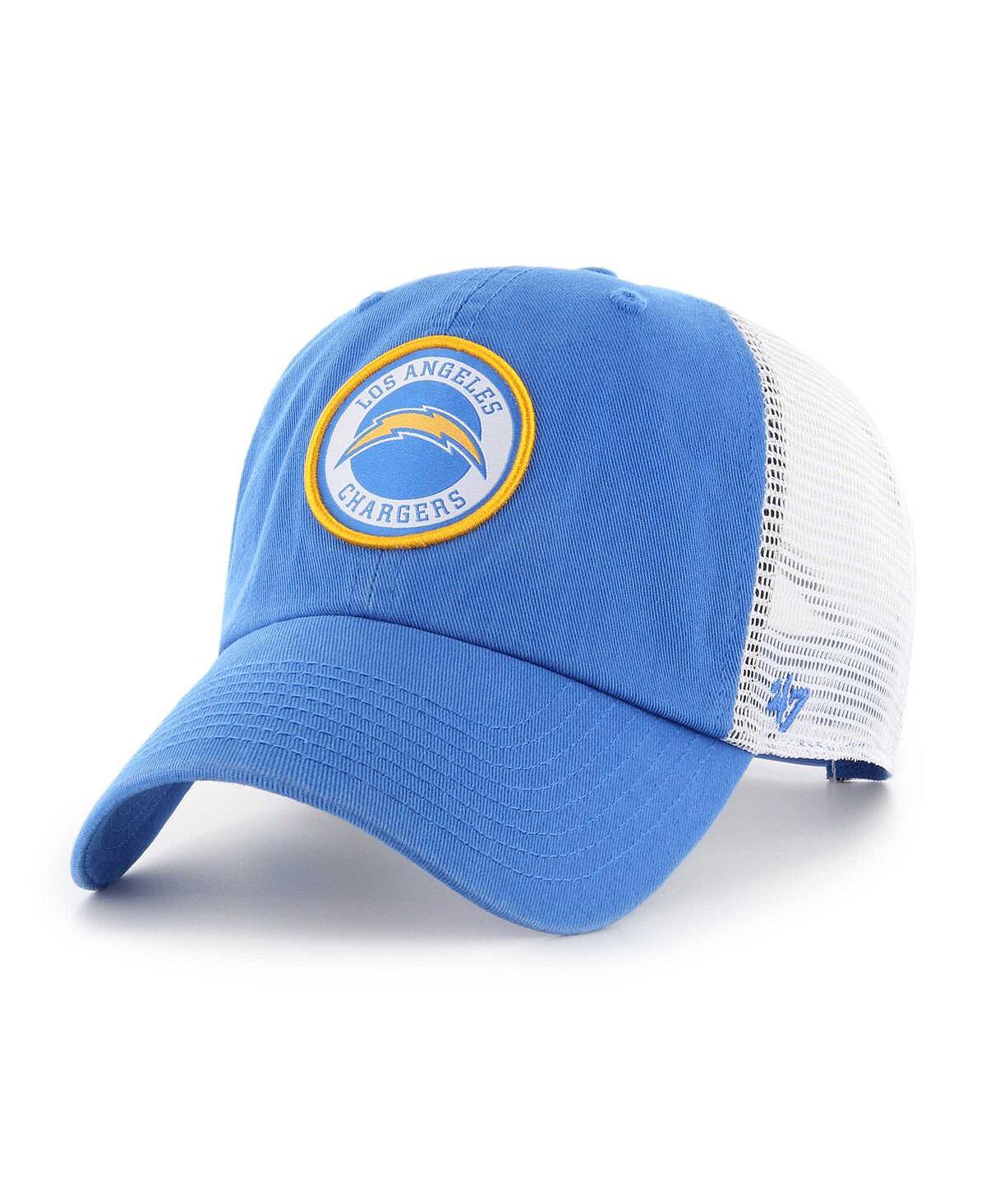 

Мужская пудрово-синяя, белая кепка Los Angeles Chargers Highline Clean Up Trucker Snapback '47 Brand