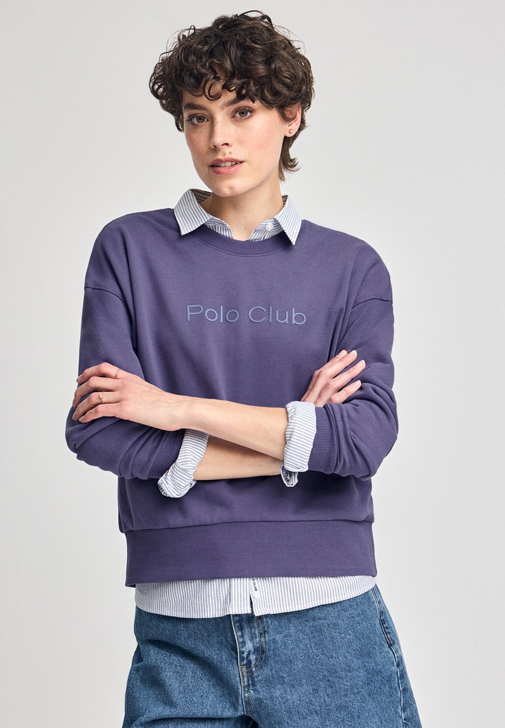 

Толстовка CREWNECK BOXY FIT MINIMAL COMBO Polo Club, темно-фиолетовый