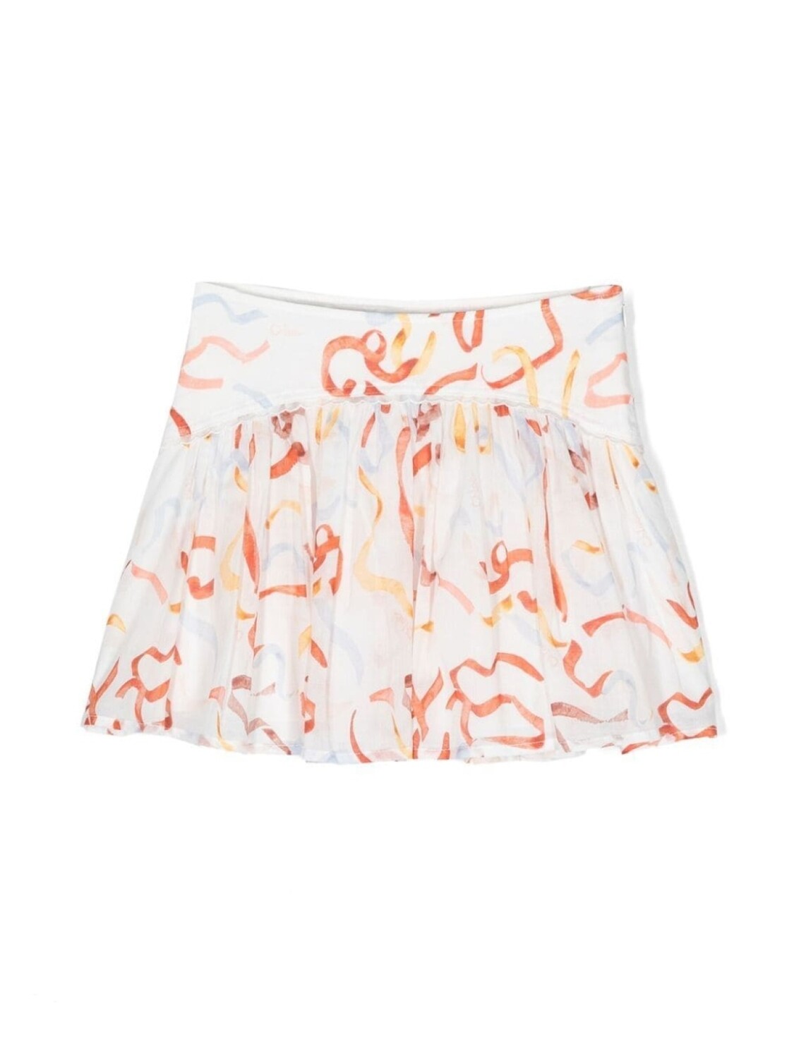 

Chloé Kids юбка с графичным принтом, белый