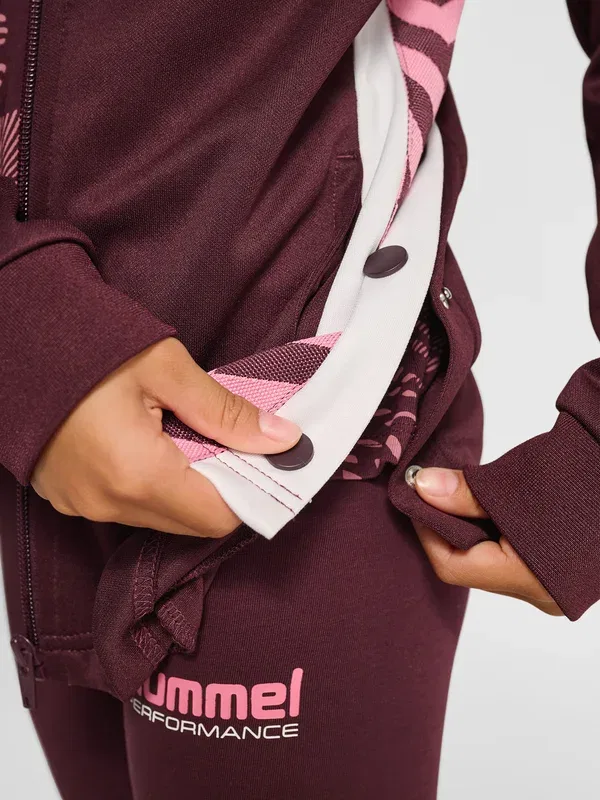 Толстовка тренировочная Hummel Chevron zip training jacket, цвет виноградного вина — фото 4