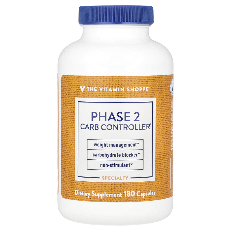 

The Vitamin Shoppe, Phase 2 Carb Controller, 1000 мг, 180 капсул (500 мг на капсулу)