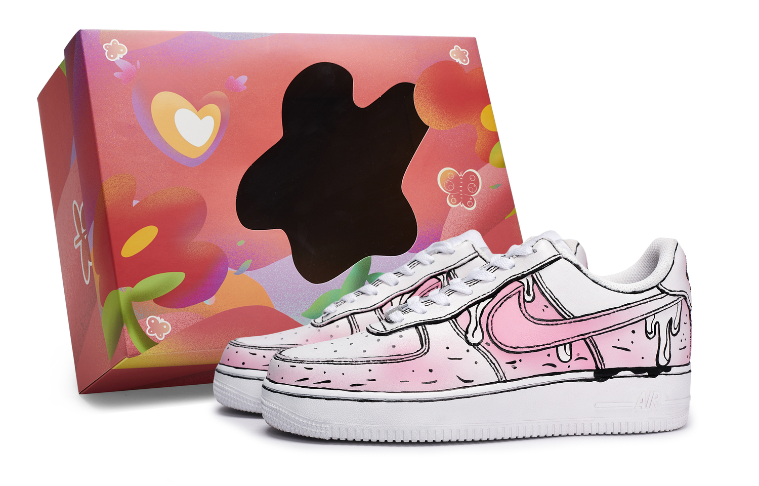 

Кроссовки Nike Air Force 1 износостойкие низкие для скейтбординга унисекс розовый белый черный - розовый белый черный, цвет Pink White Black