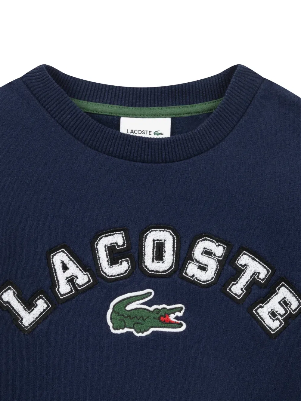 Свитер с круглым вырезом и аппликацией Lacoste Kids, синий — фото 4