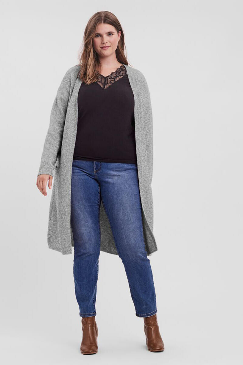 

Длинный кардиган изогнутой формы Vero Moda Curve, серый