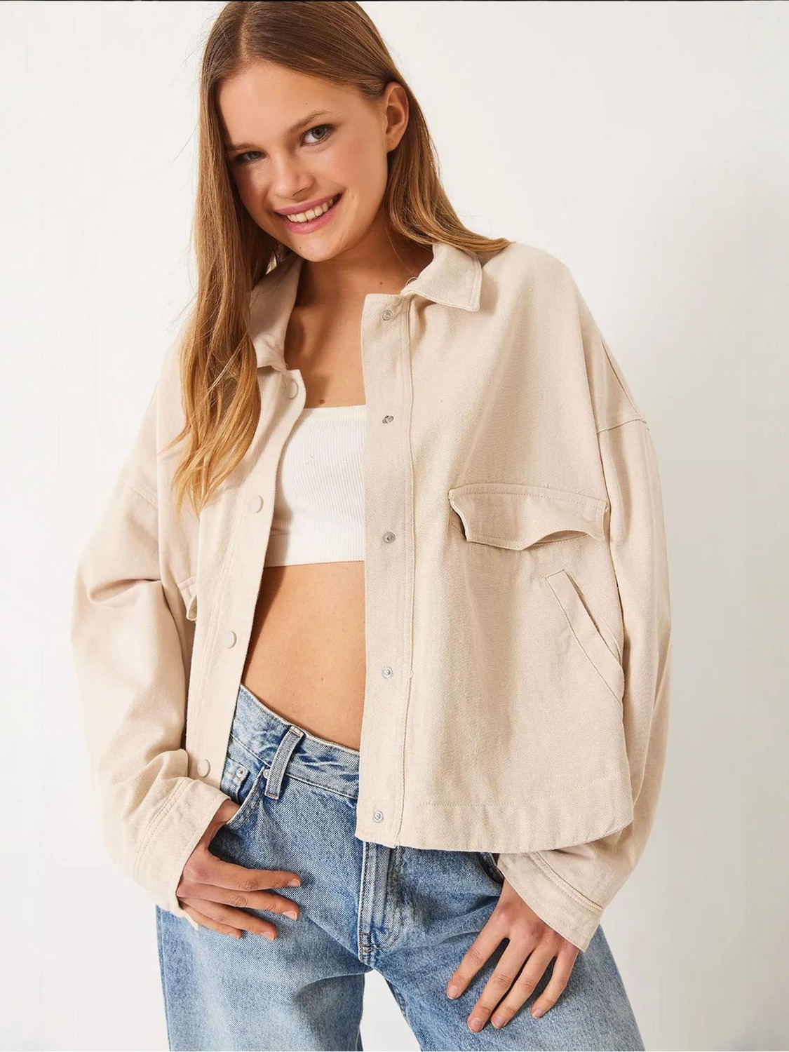 

Bianco Lucci Куртка для межсезонья в светло-бежевом цвете