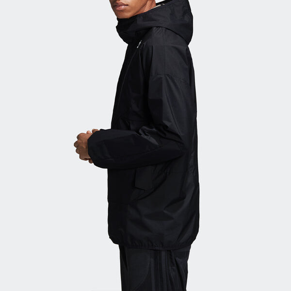 Куртка originals wb karkaj outdoor sports waterproof hooded windbreaker jacket black Adidas, черный — фото 4