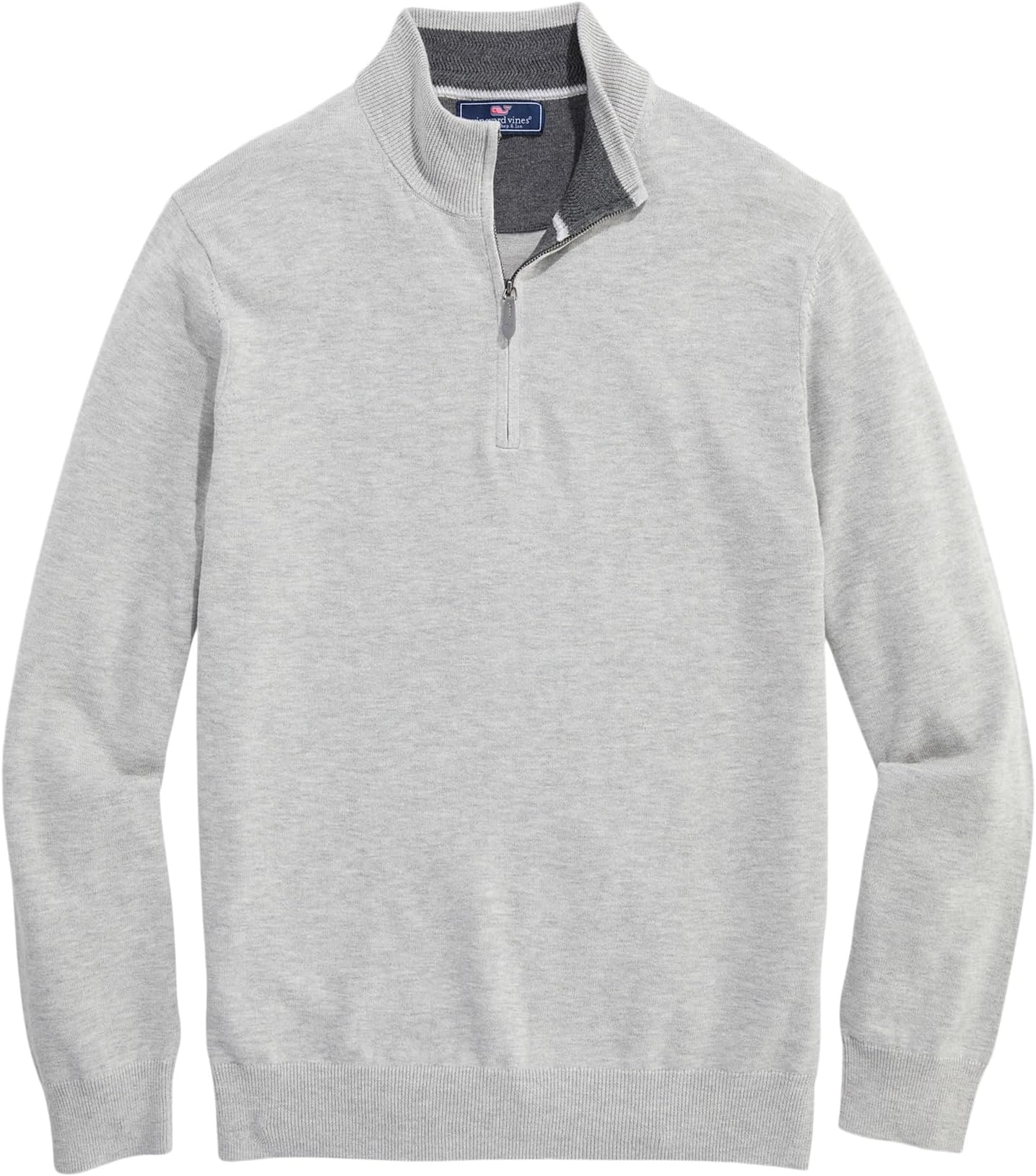 

Свитер Vineyard Vines Men's Boathouse Tipped Quarter-zip Sweater, Light Gray Heather