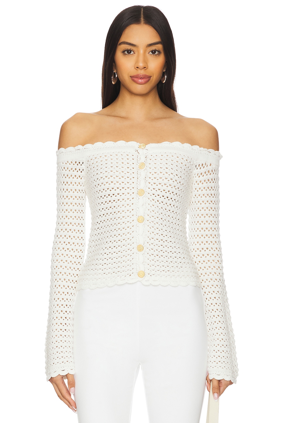 

Кардиган "Clare" вязаный крючком Majorelle, white