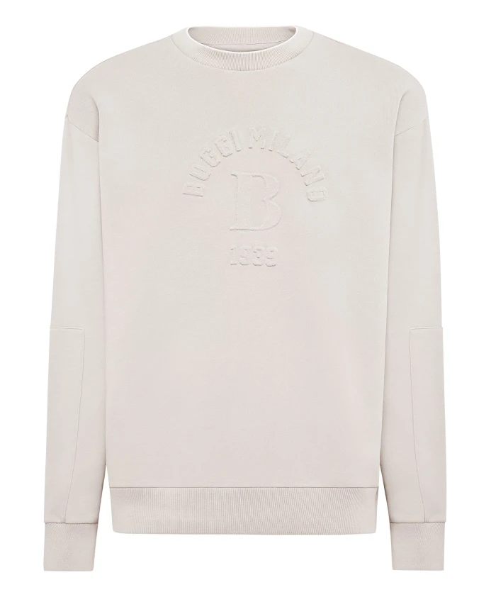 

Толстовка B с круглым вырезом из смесового хлопка Boggi Milano, бежевый