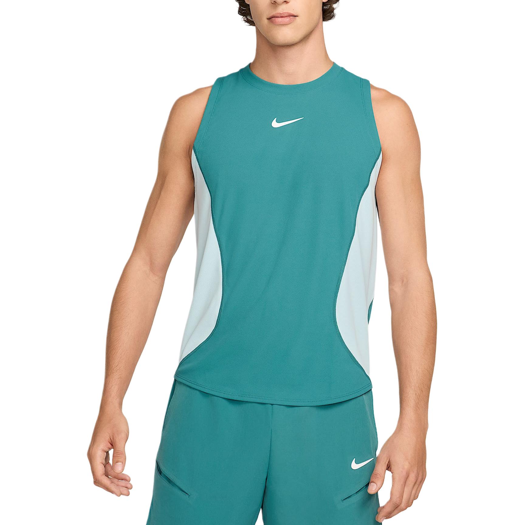 Мужская теннисная майка Court Slam Dri FIT Nike, зеленый/белый — фото 3