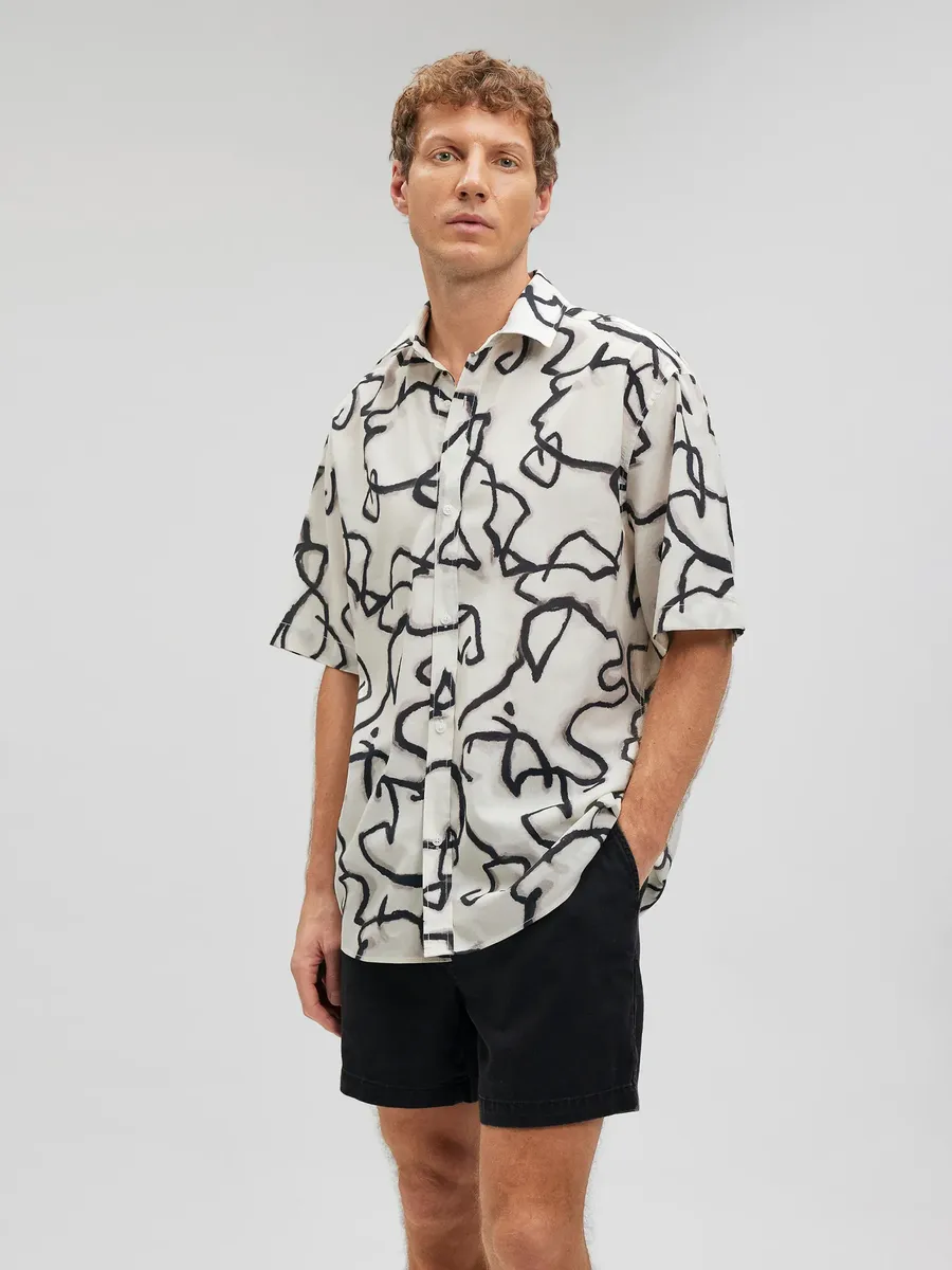 

Mavi рубашка с короткими рукавами "PRINTED SHIRT", рубашка с короткими рукавами, цвет Overcast