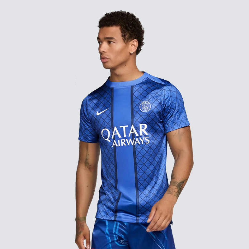 Футболка Paris Saint Germain Academy Pro Home Men's Dri FIT предматчевая с короткими рукавами Nike, синий — фото 4