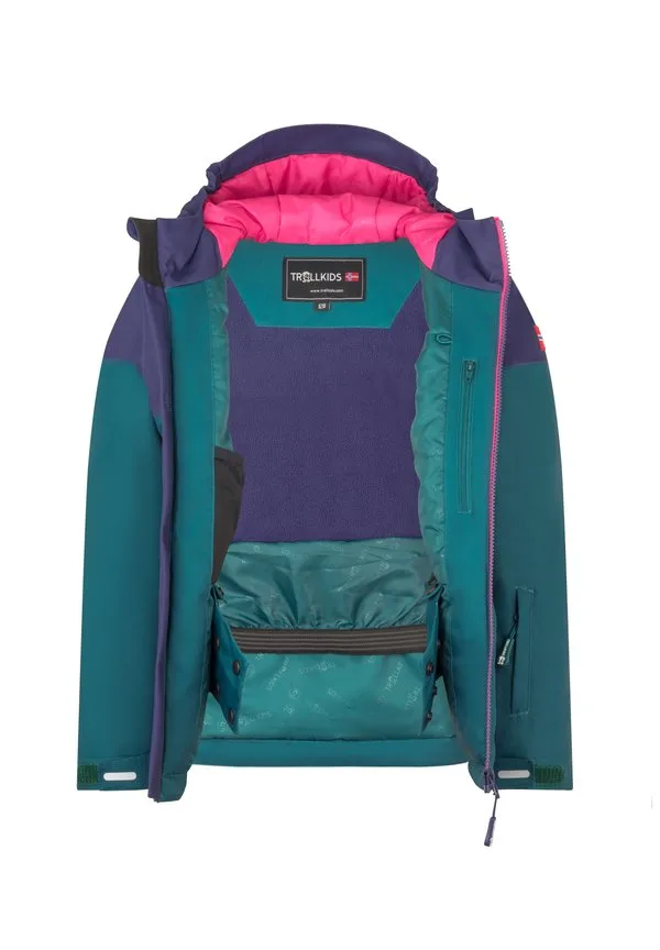 Лыжная куртка hallingdal Trollkids, Midnight Petrol/Deep Violet/Dark Pink — фото 3