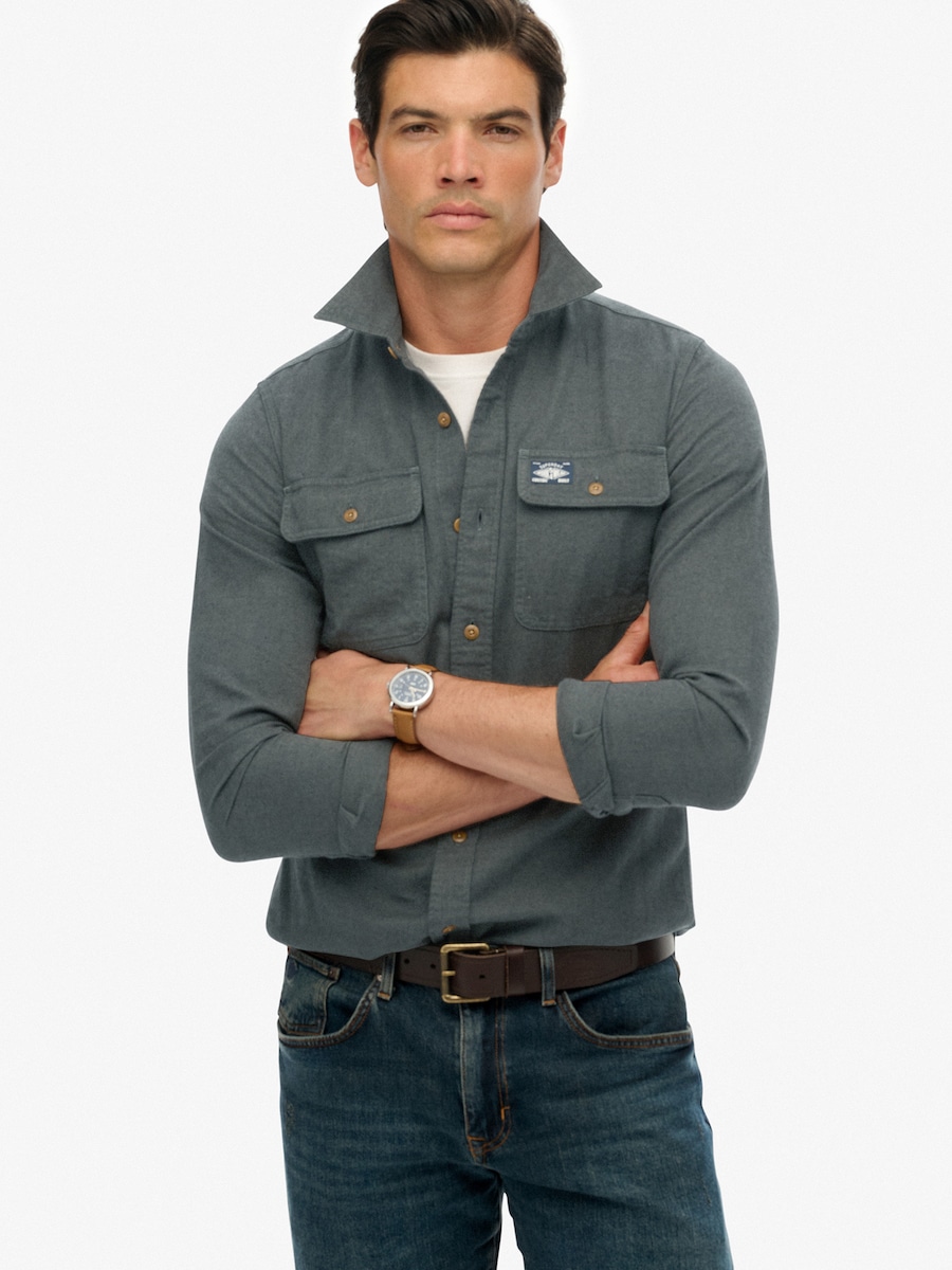 Рубашка на пуговицах классического кроя Superdry Trailsman, Fir — фото 2