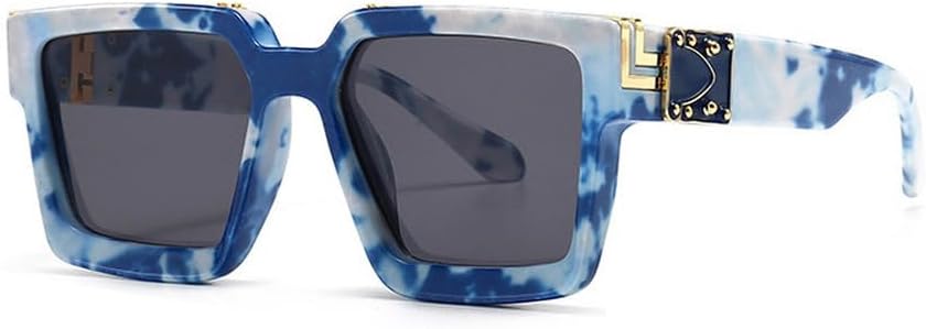 

Ретро солнцезащитные очки для женщин, летние модели, конфетные цвета, модные серебристые зеркальные очки, мужские очки с защитой от УФ-излучения UV400 HYYZZC, Blue White Grey