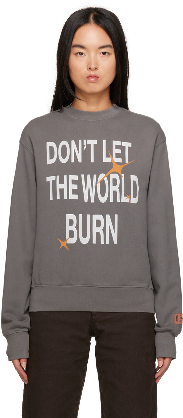 

Серый свитшот Burn Heron Preston