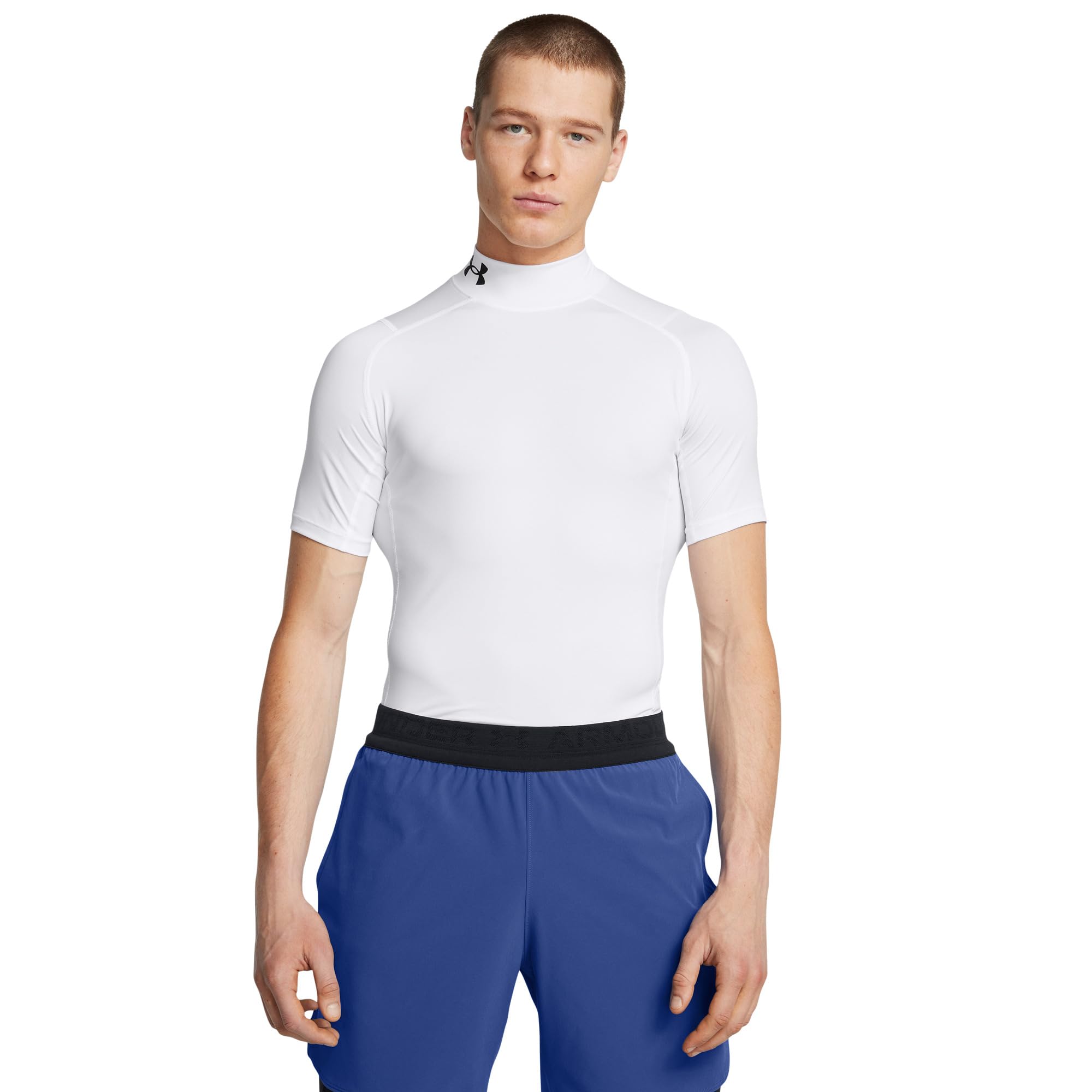 

Футболка Under Armour HeatGear Armour Comp Mock Short, белый/черный