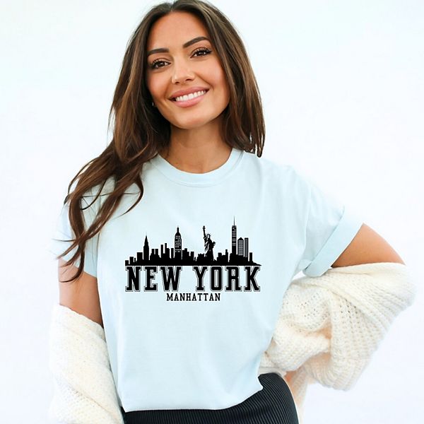 

Футболка New York Manhattan с эффектом окрашивания Simply Sage Market, Chambray