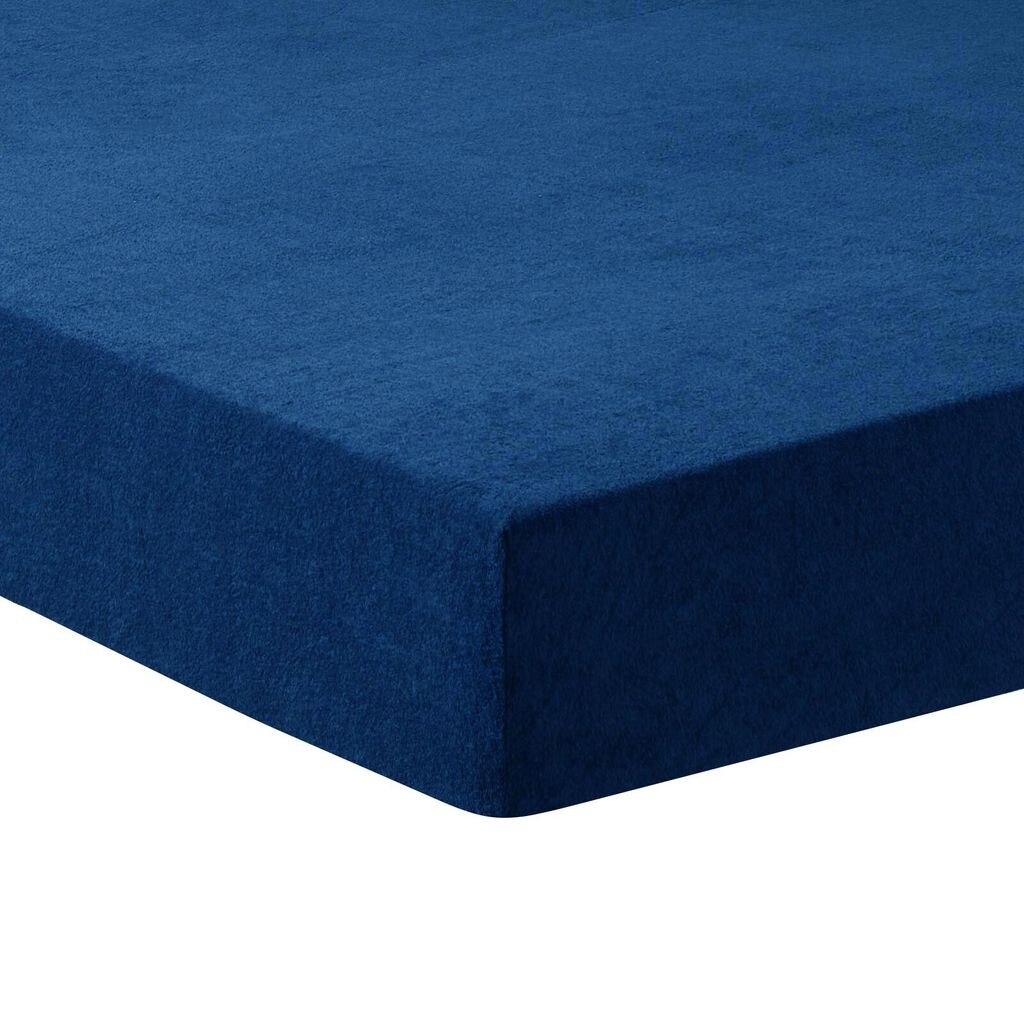 

Простыня Dream Sleep махровая стрейч на подгонке 90x200 - 100x200 см синий Traumschlaf