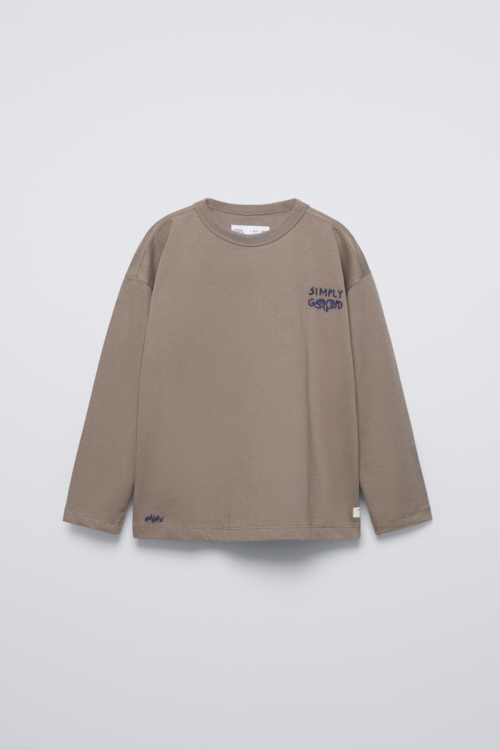 

Футболка с лозунгом ZARA, коричневый/серо-коричневый
