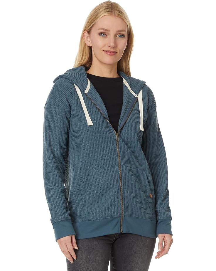 

Худи L.L.Bean Birchwood Brushed Waffle Full Zip Hoodie, цвет Rangeley Blue