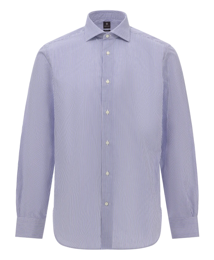 

Полосатая рубашка с воротником «Виндзор», стандартный крой. Boggi Milano, синий