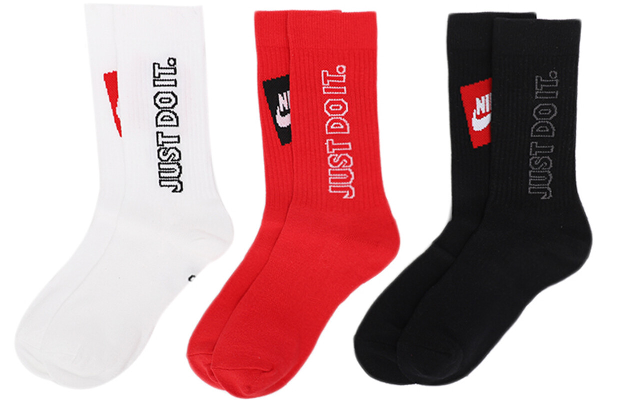 

Носки унисекс Nike до середины икры, цвет 3 Pack (Black/Red/White)