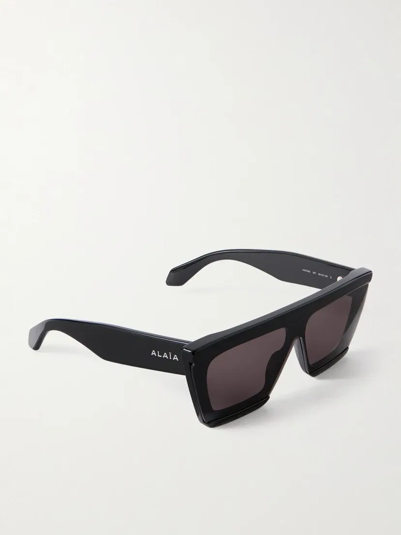 Солнцезащитные очки со скругленной оправой D-образной формы из ацетата ALAÏA EYEWEAR, черный — фото 3