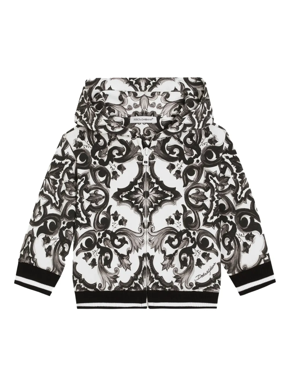 

Худи с принтом Majolica Dolce & Gabbana Kids, черный