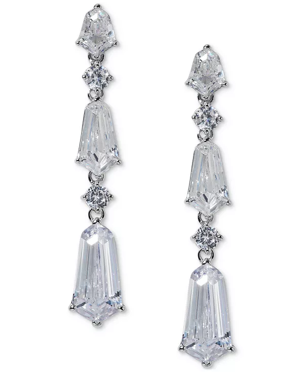 

Серьги-Подвески из кубического циркония серебристого оттенка, эксклюзивно в Macy's Eliot Danori, silver