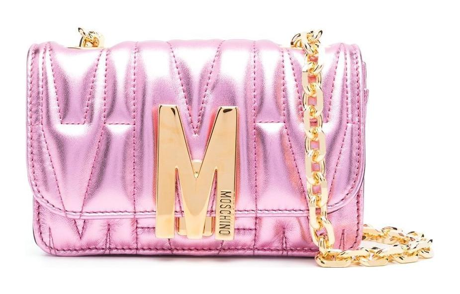 

MOSCHINO Сумка через плечо из телячьей кожи, женская, розовая