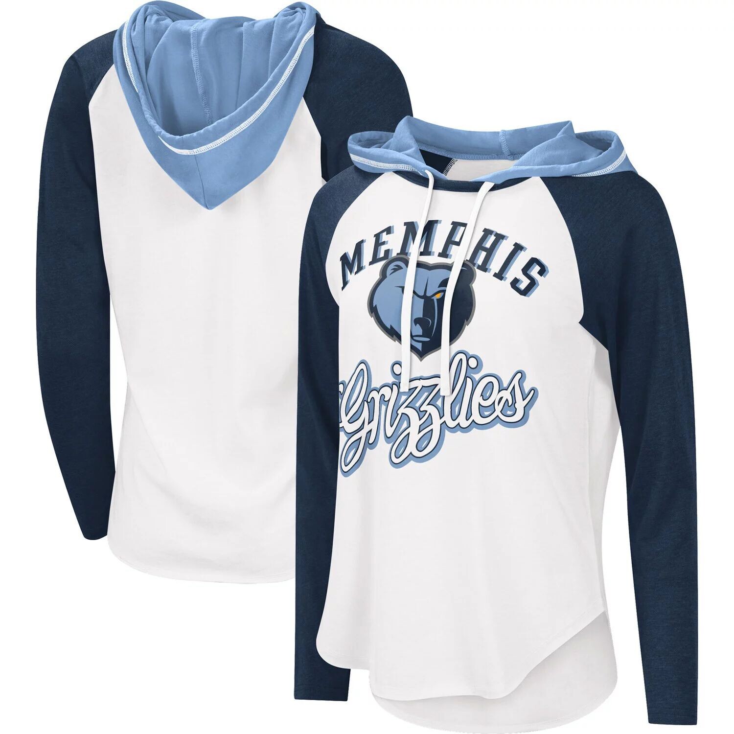 

Женская толстовка с капюшоном G-III 4Her by Carl Banks White Memphis Grizzlies MVP реглан, футболка с длинными рукавами G-III