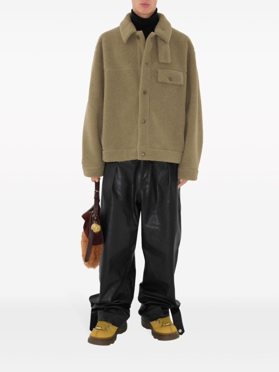Флисовая рубашка с длинными рукавами Burberry, зеленый — фото 2