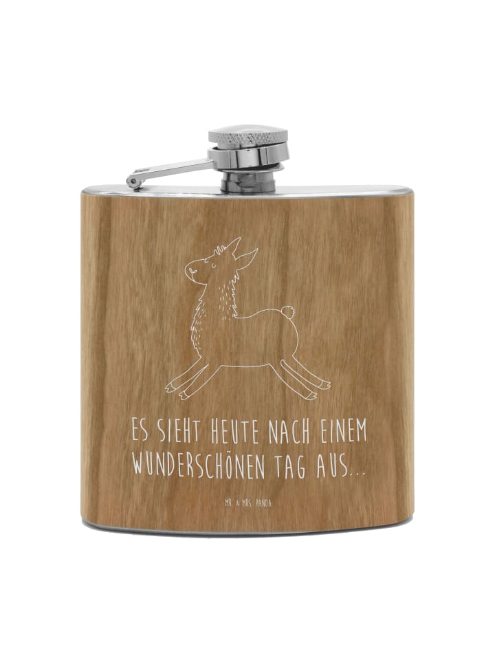 

Mr. & Mrs. Panda Фляжка Flachmann Hund Kleeblatt ohne Spruch in Braun