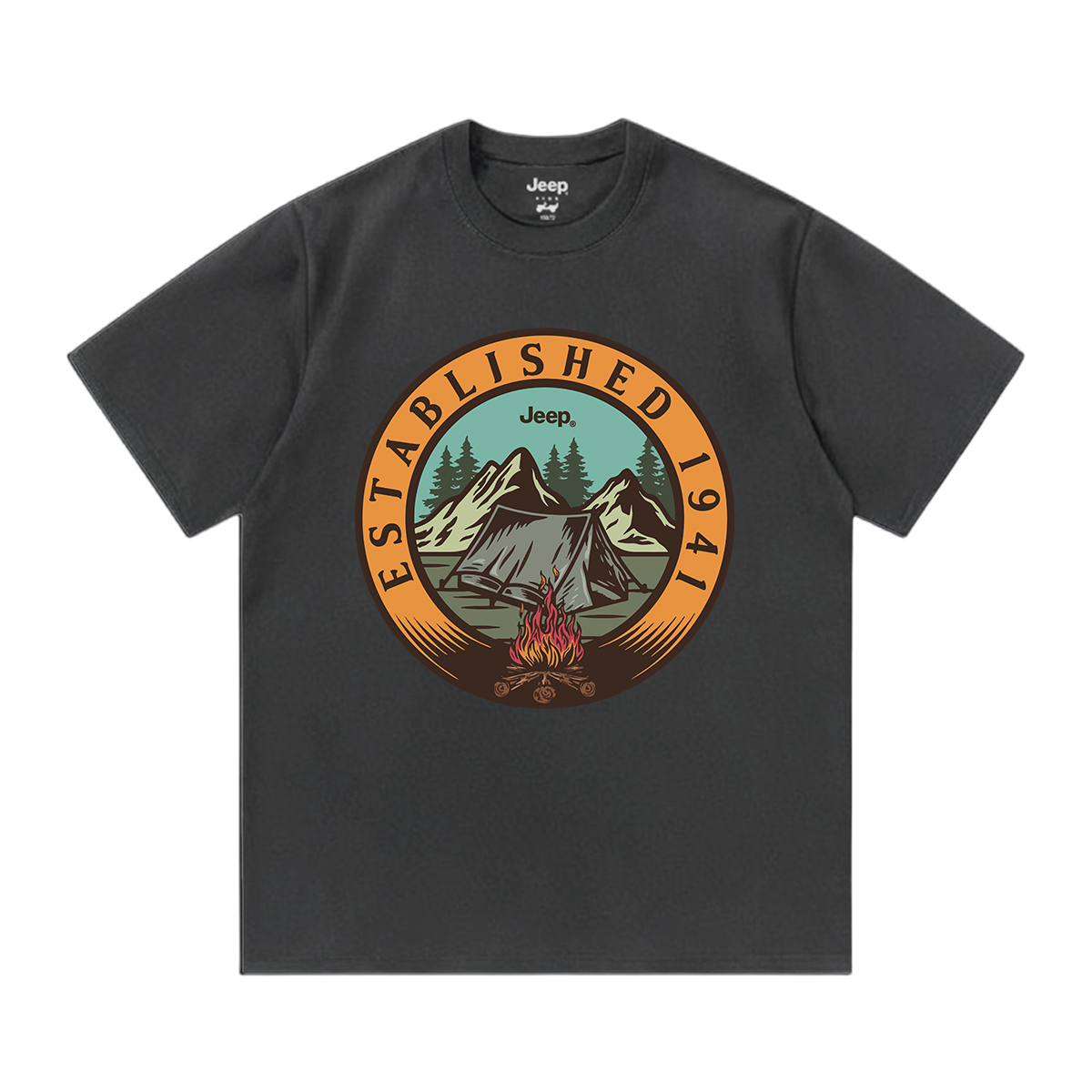 

Футболка для школьников с круглым вырезом Moderate Jeep, темно-серый