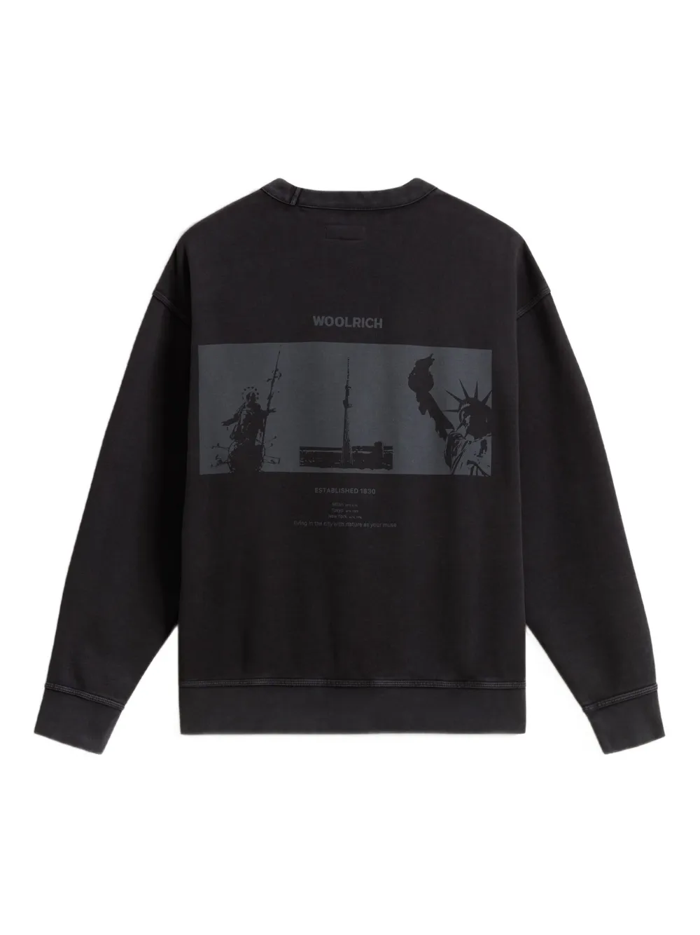 Толстовка с круглым вырезом и графичным принтом Woolrich Kids, черный — фото 2
