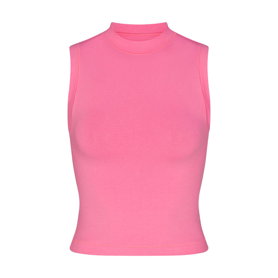 

Модельный топ с горловиной SKIMS Cotton Jersey, цвет Sugar Pink