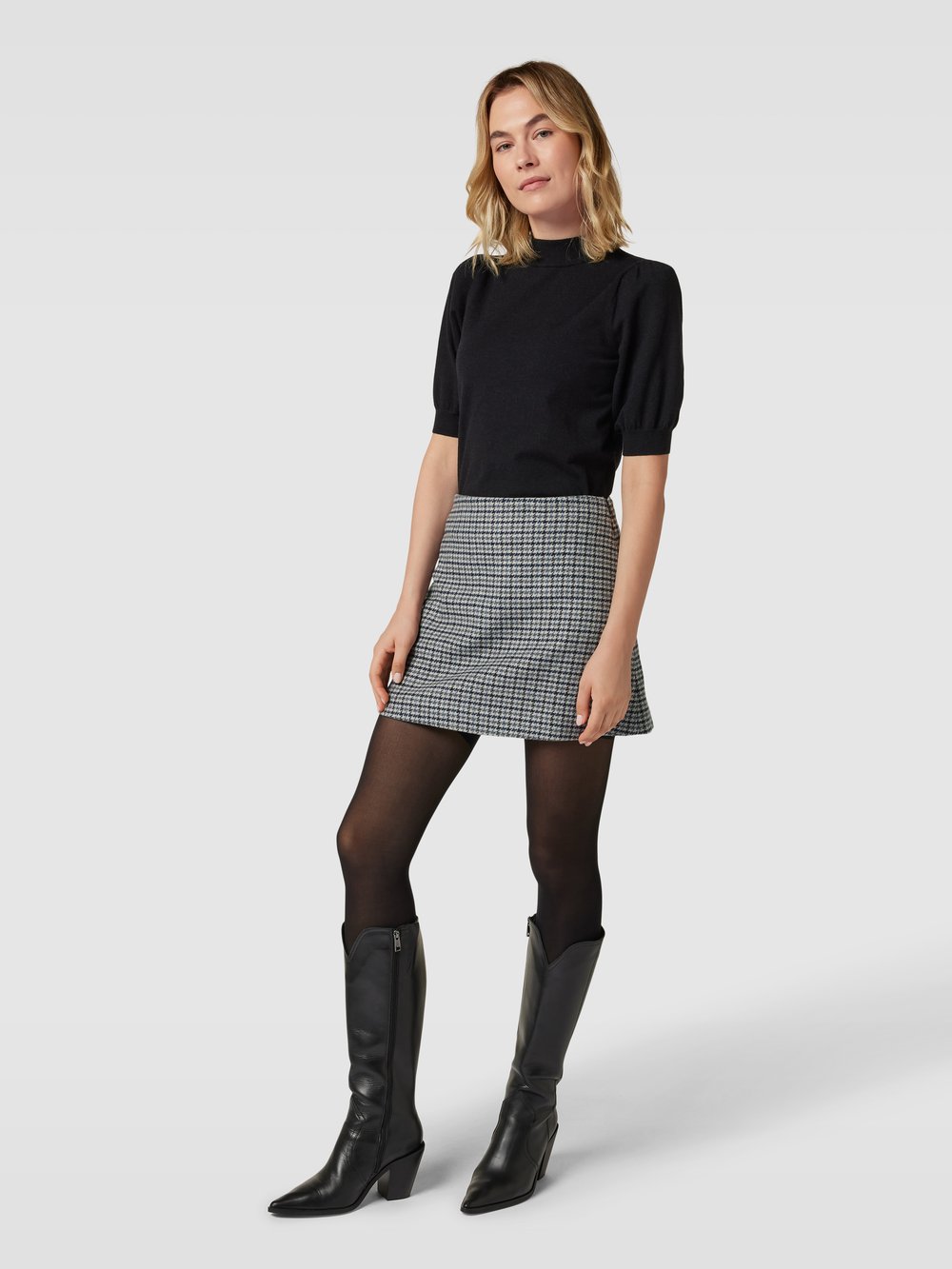 

Мини-юбка из смесовой шерсти в клетку Tommy Hilfiger