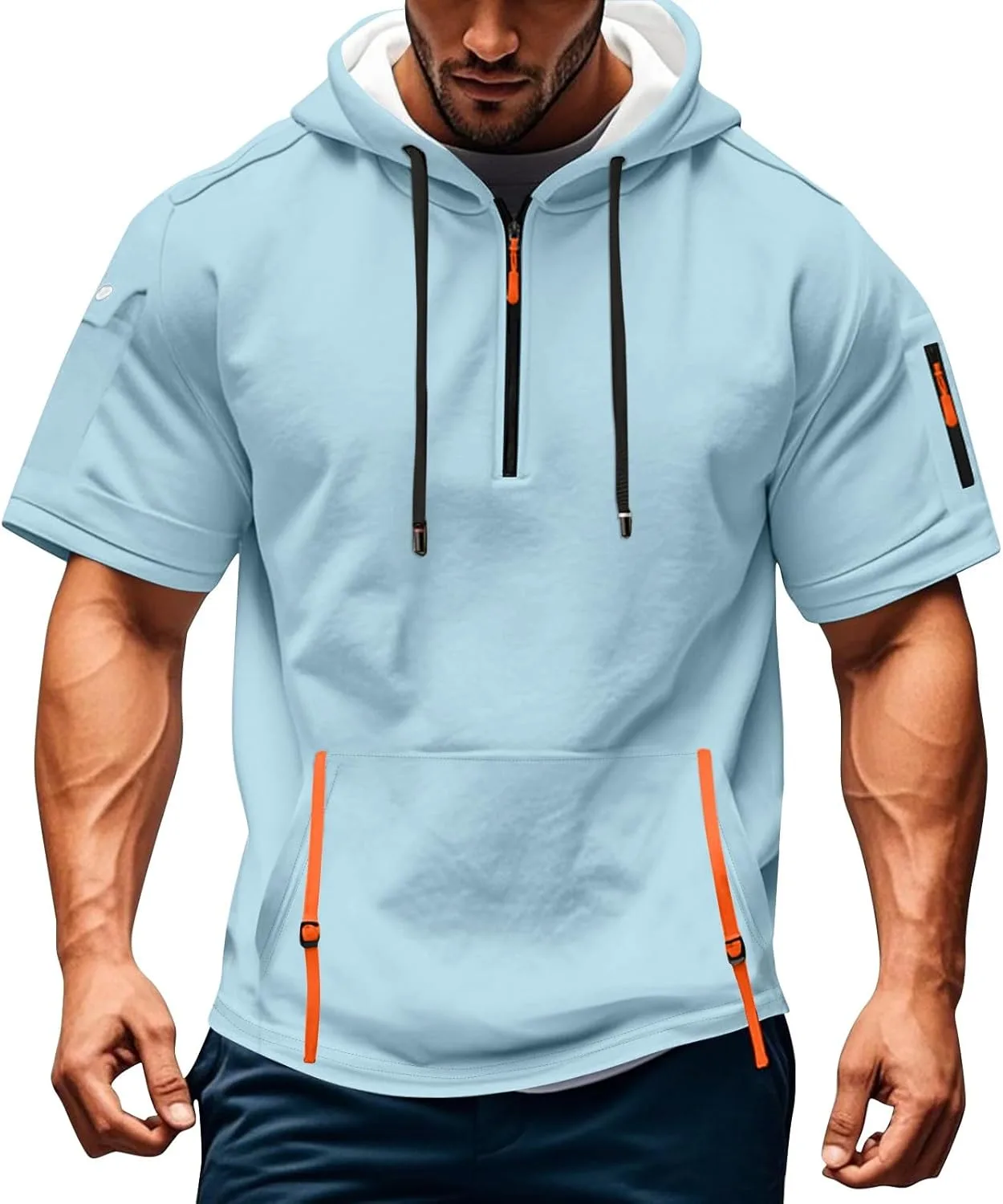 

Футболка с капюшоном и карманами для тренировок tobchonp