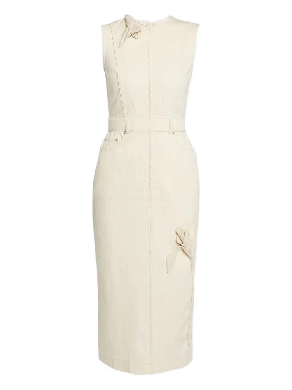 

Платье миди без рукавов Erdem, бежевый