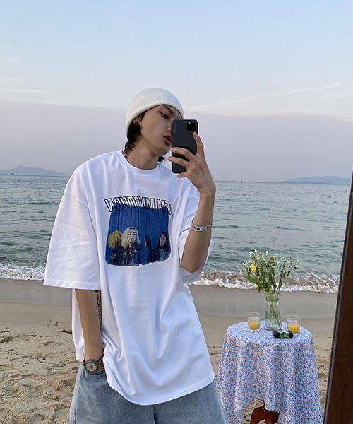 

MASONPRINCE Футболка оверсайз с винтажным принтом, Mason Prince, белый