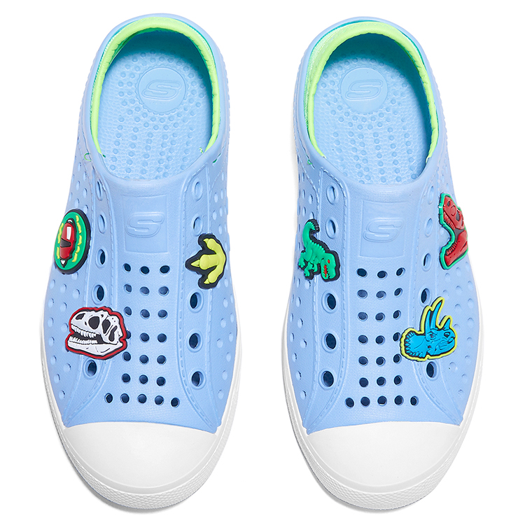 Skechers Kids Износостойкие дышащие нескользящие низкие детские сандалии light blue для подростков — фото 4