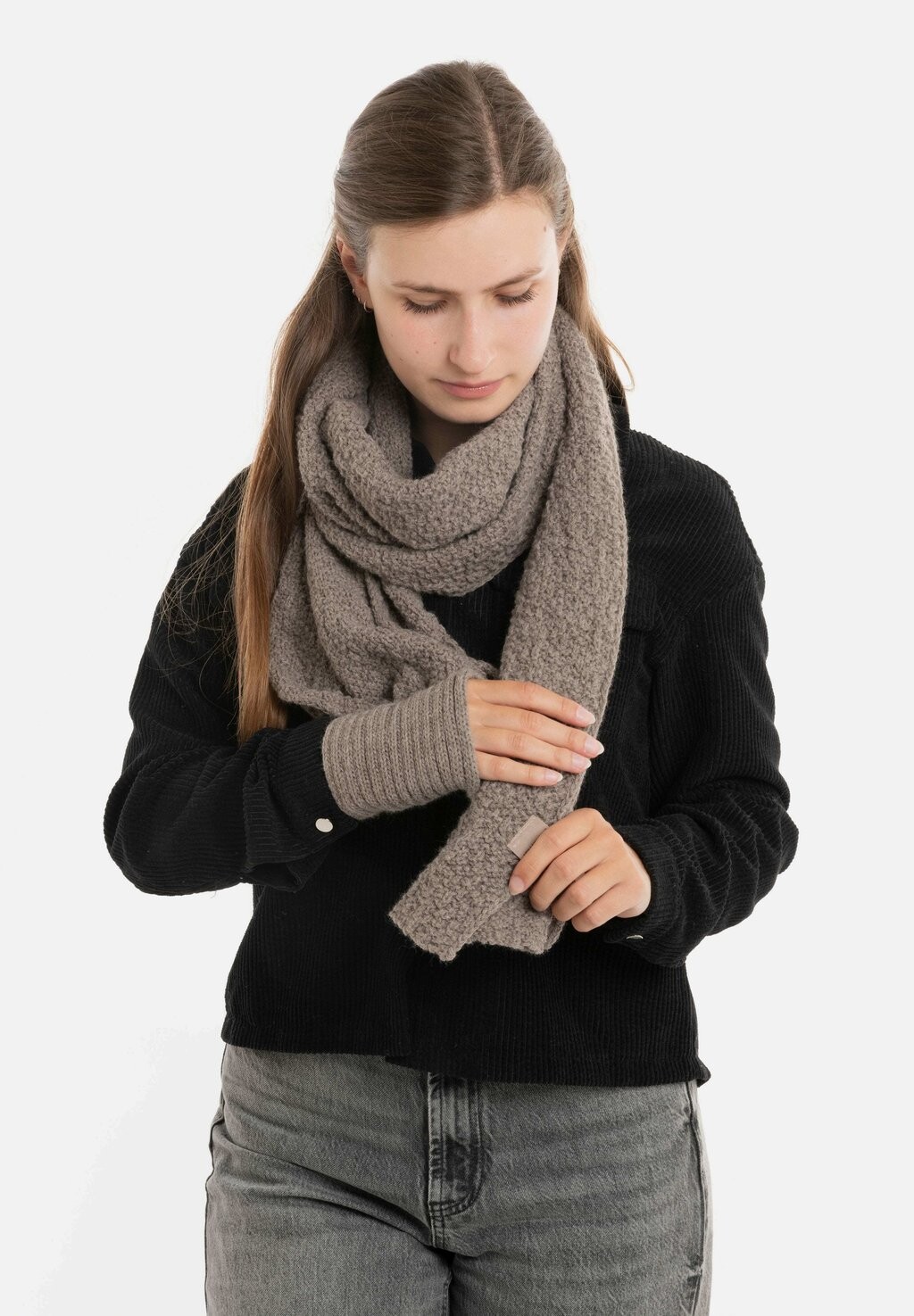 

Шарф HAZE Knit Factory, коричневый