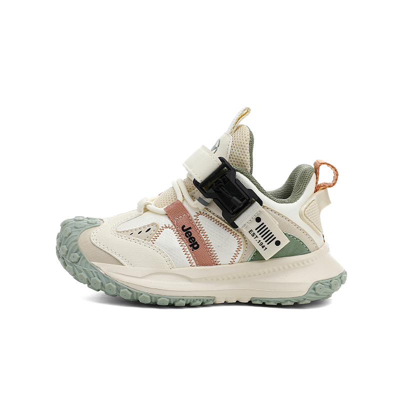 

Jeep Беговые кроссовки Running Collection Anti Kick And Abrasion Resistant Low top бежево-зеленые для детей