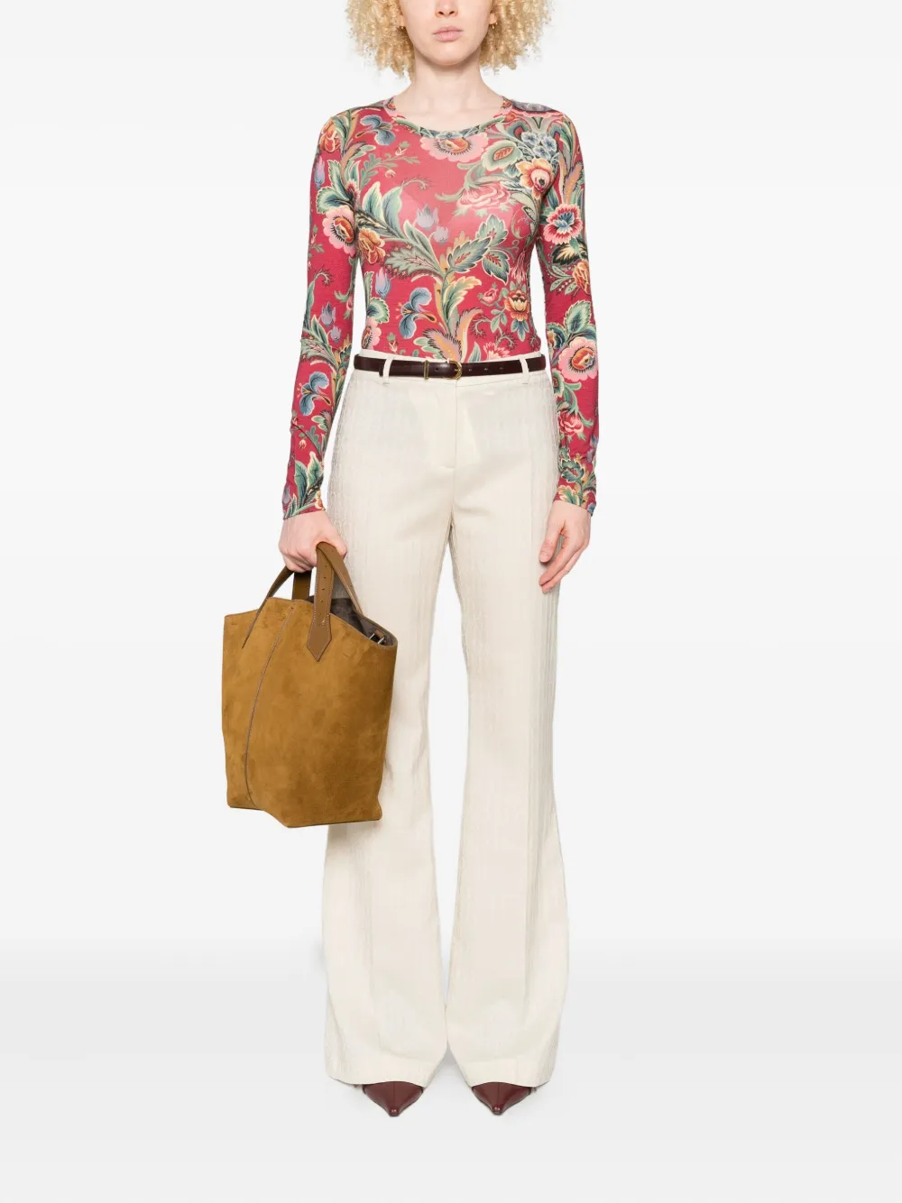 Расклешенные шерстяные брюки Etro, нейтральный — фото 2